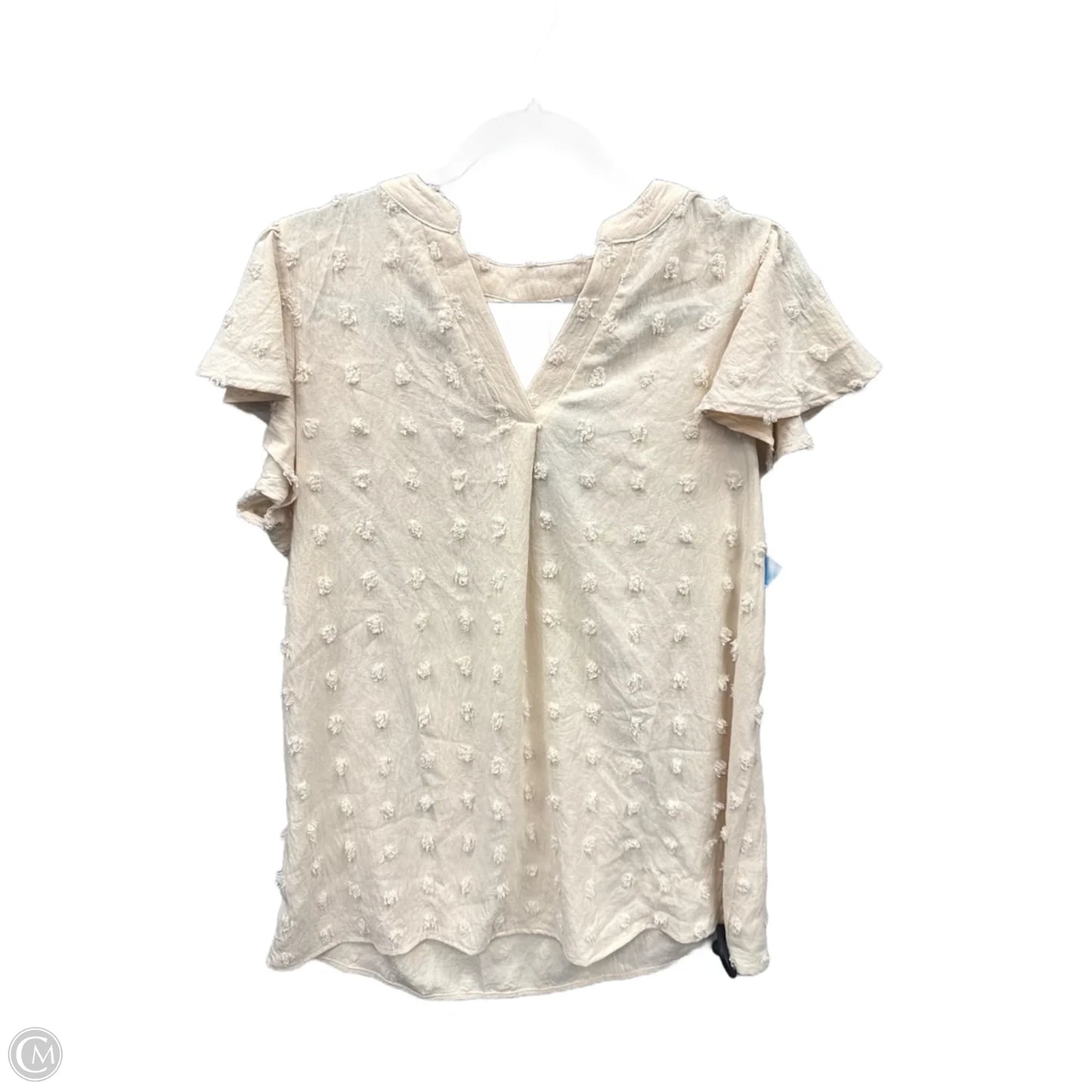 Top Short Sleeve By Clothes Mentor In Beige, Size: L