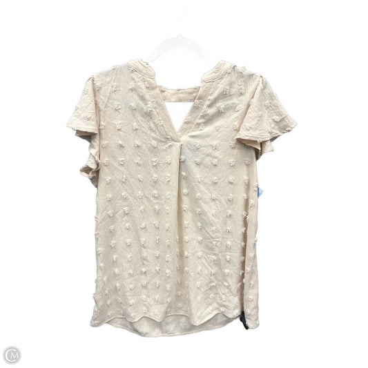 Top Short Sleeve By Clothes Mentor In Beige, Size: L