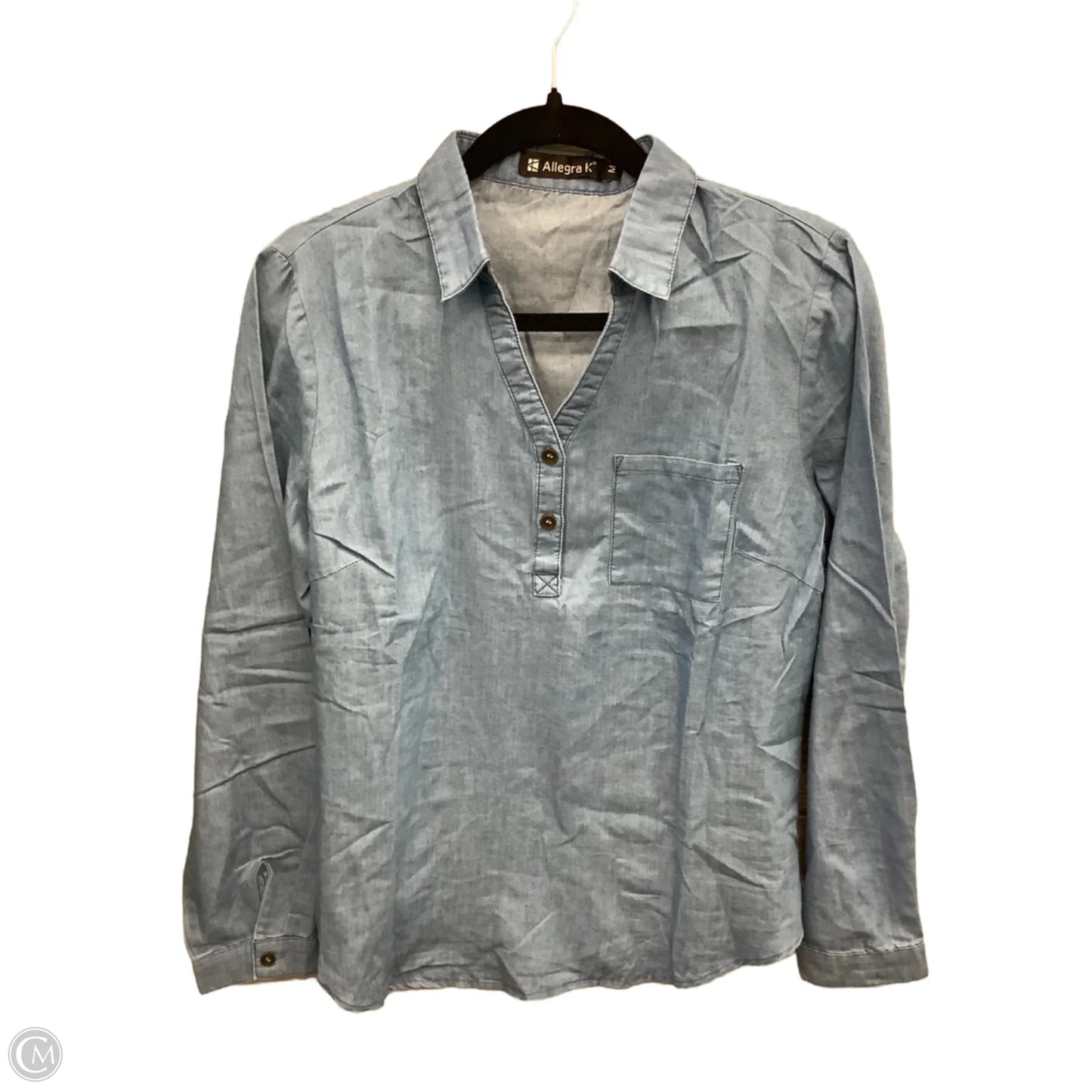 Top Long Sleeve By Allegra K In Blue, Size: M