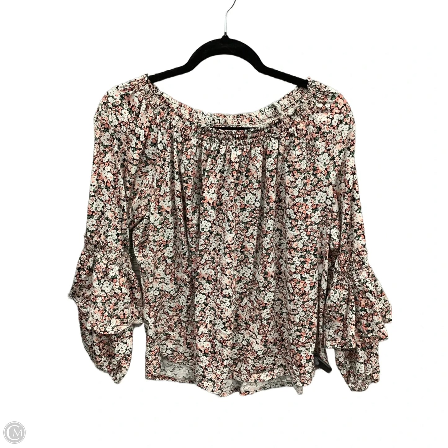 Top Long Sleeve By Lauren By Ralph Lauren In Floral Print, Size: Xl