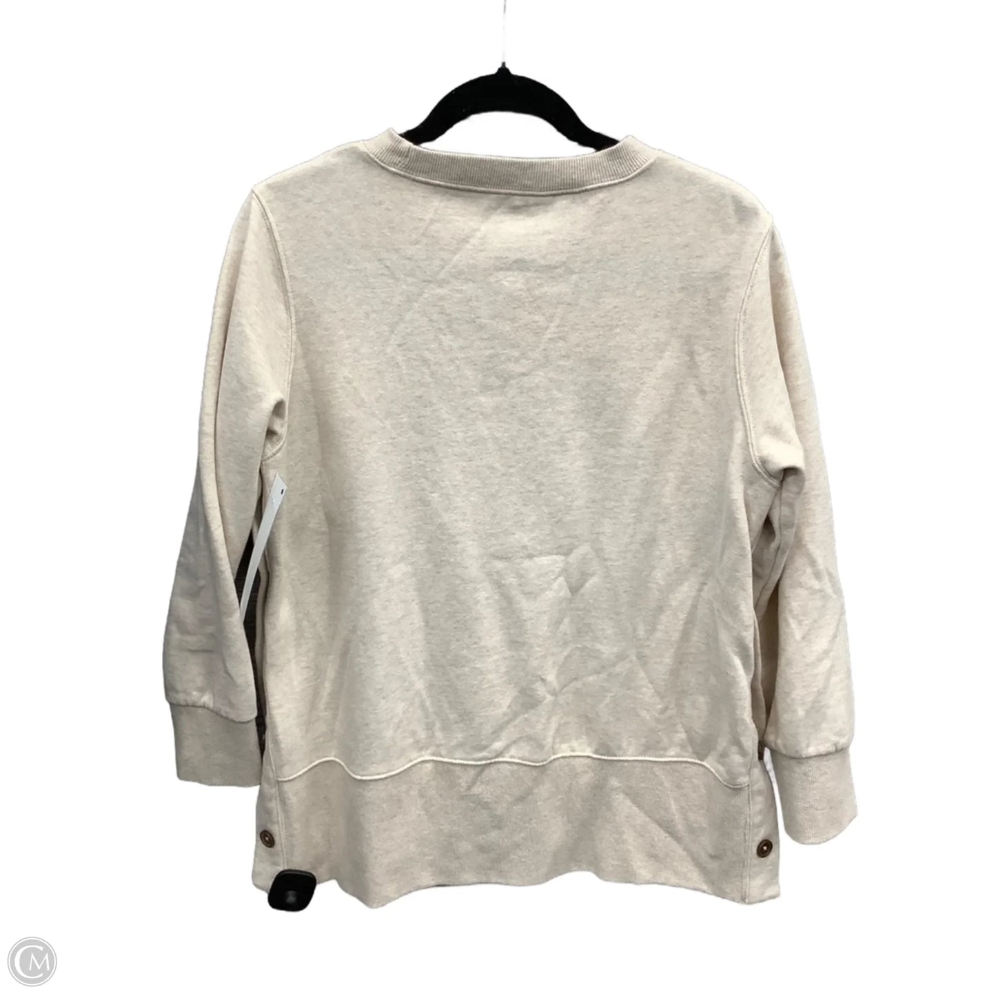 Top Long Sleeve By St Johns Bay In Beige, Size: Mp