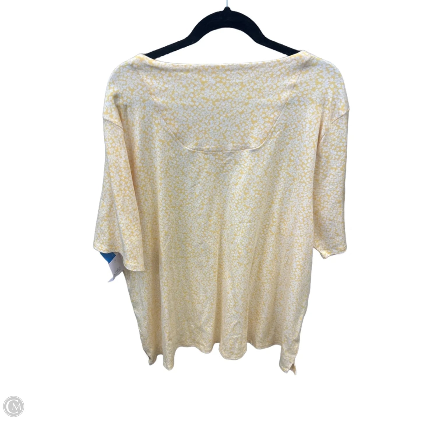 Top Short Sleeve By Croft And Barrow In Yellow, Size: 3x