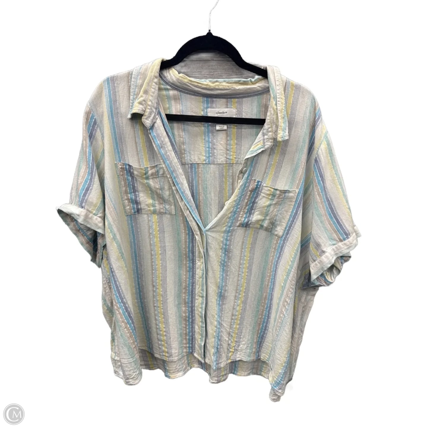 Top Short Sleeve By Cj Banks In Striped Pattern, Size: 3x