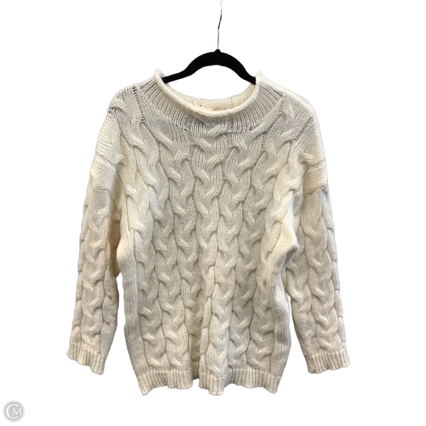 Sweater By Clothes Mentor In Cream, Size: L