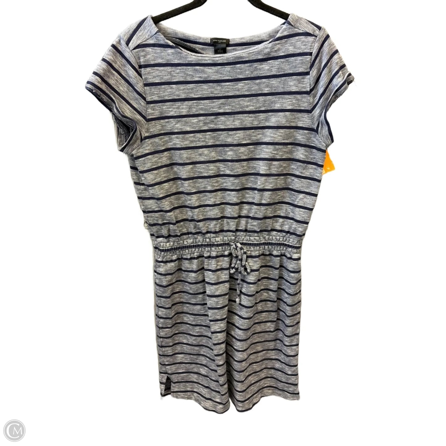 Dress Casual Midi By Ann Taylor In Striped Pattern, Size: L