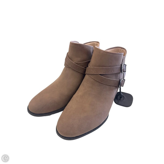 Boots Ankle Heels By Life Stride In Brown, Size: 9.5