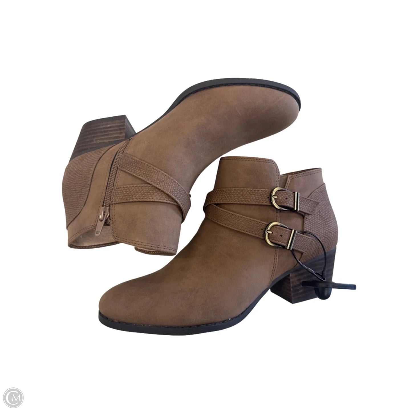 Boots Ankle Heels By Life Stride In Brown, Size: 9.5