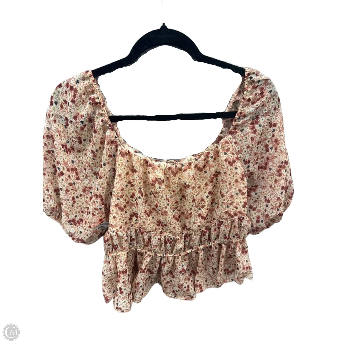Top Short Sleeve By Clothes Mentor In Floral Print, Size: L