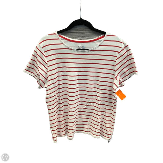 Top Short Sleeve By Croft And Barrow In Red & White, Size: Xl
