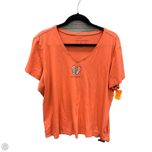 Top Short Sleeve By Life Is Good In Orange, Size: Xl