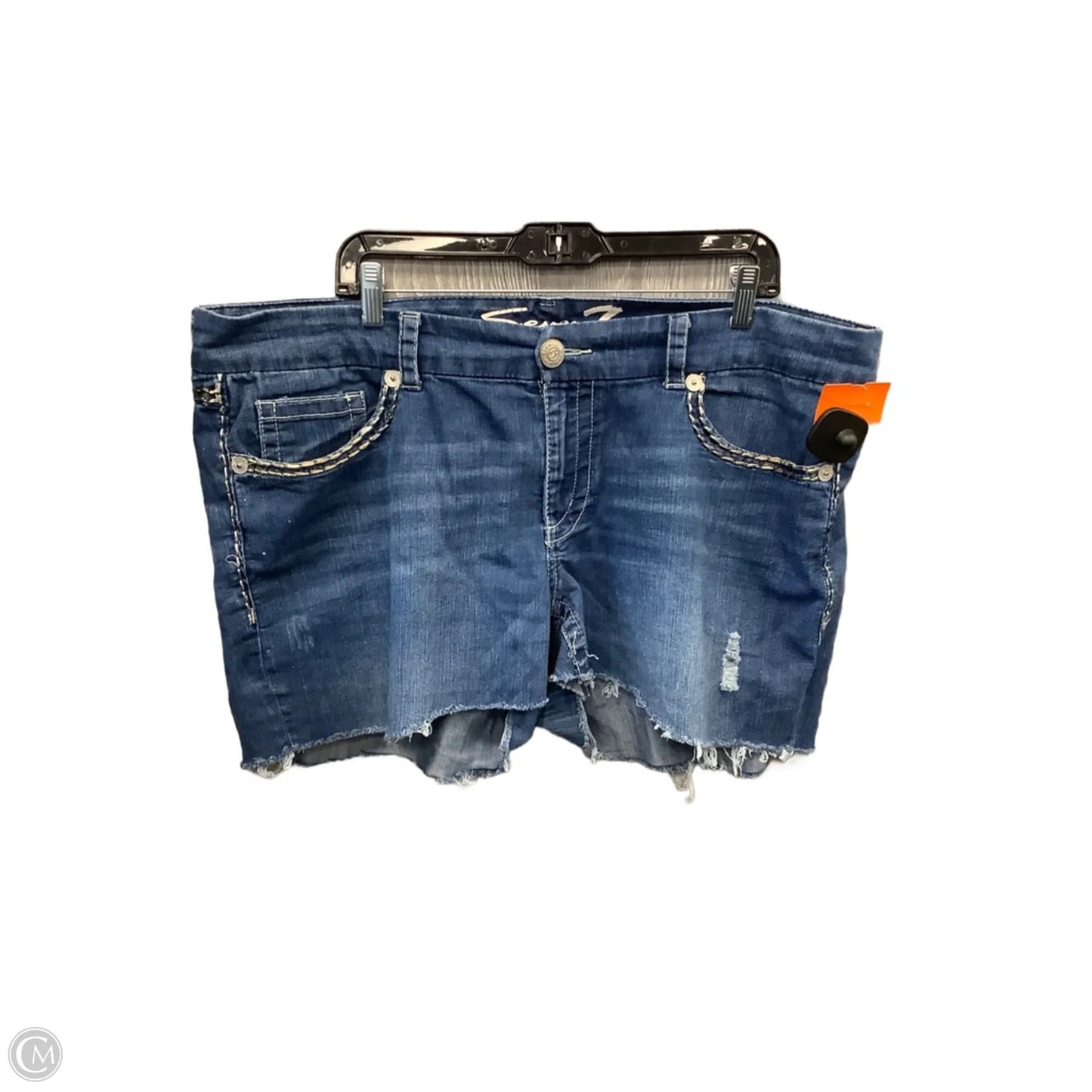 Shorts By Seven 7 In Blue Denim, Size: 18