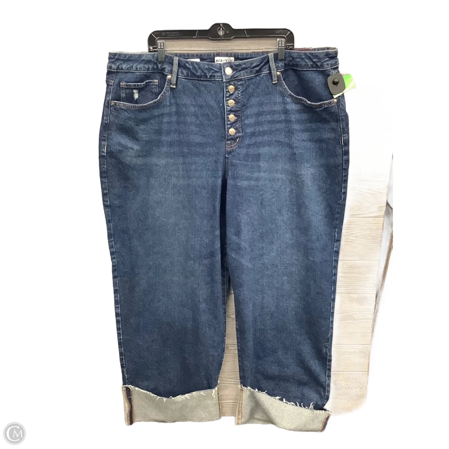 Jeans Wide Leg By Ava & Viv In Blue Denim, Size: 20