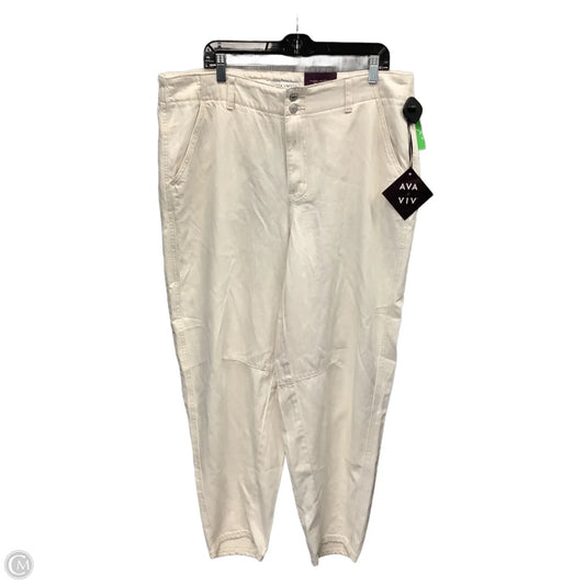 Jeans Skinny By Ava & Viv In Cream, Size: 16