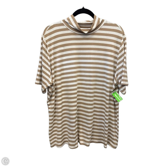 Top Short Sleeve By Ava & Viv In Striped Pattern, Size: 2x