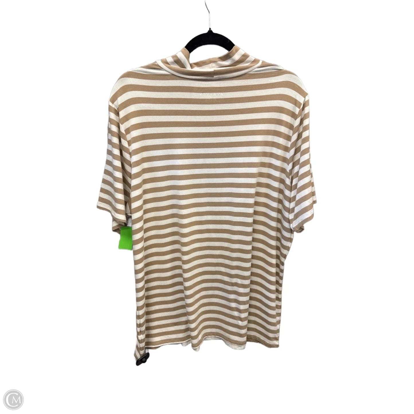 Top Short Sleeve By Ava & Viv In Striped Pattern, Size: 2x