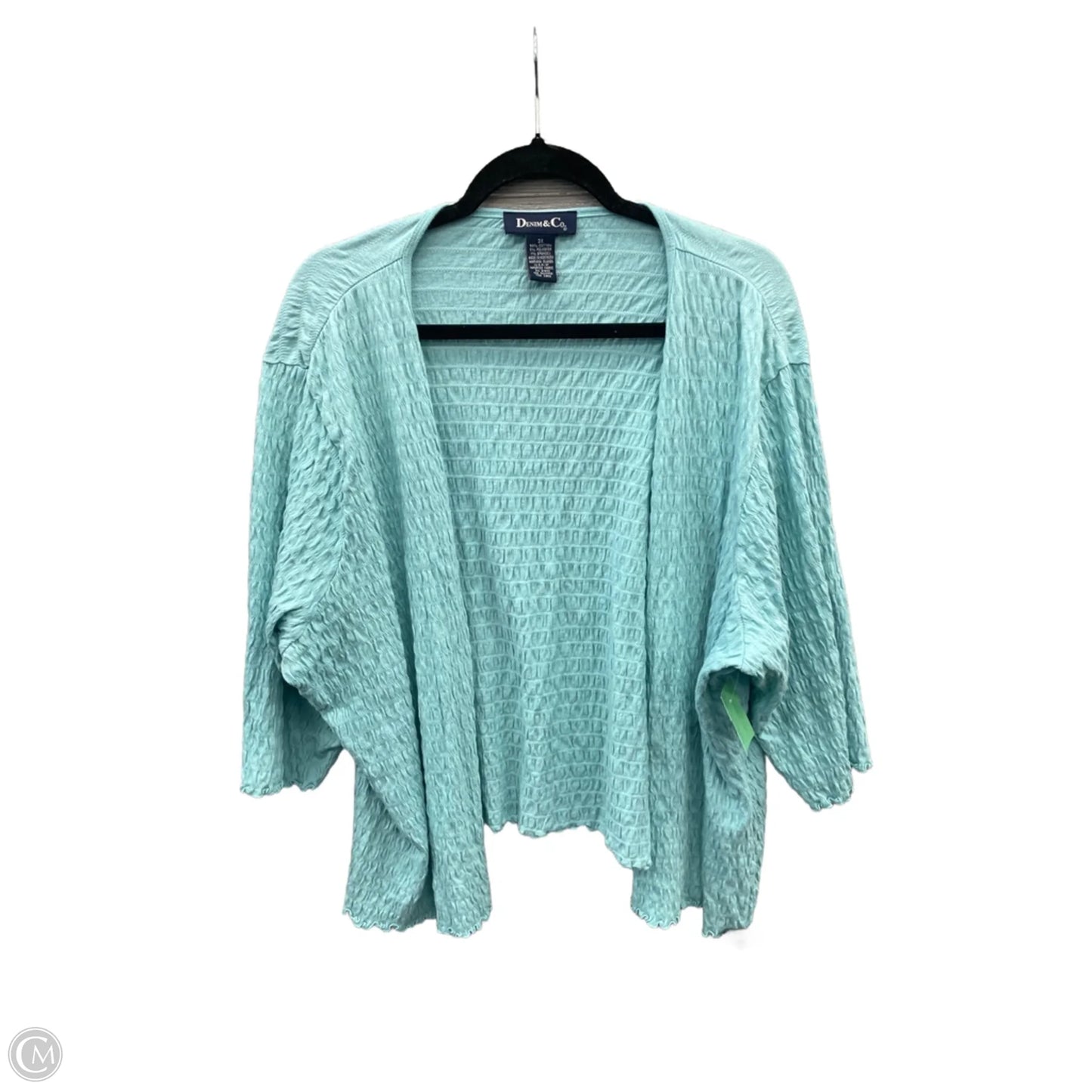 Cardigan By Denim And Company In Blue, Size: 3x