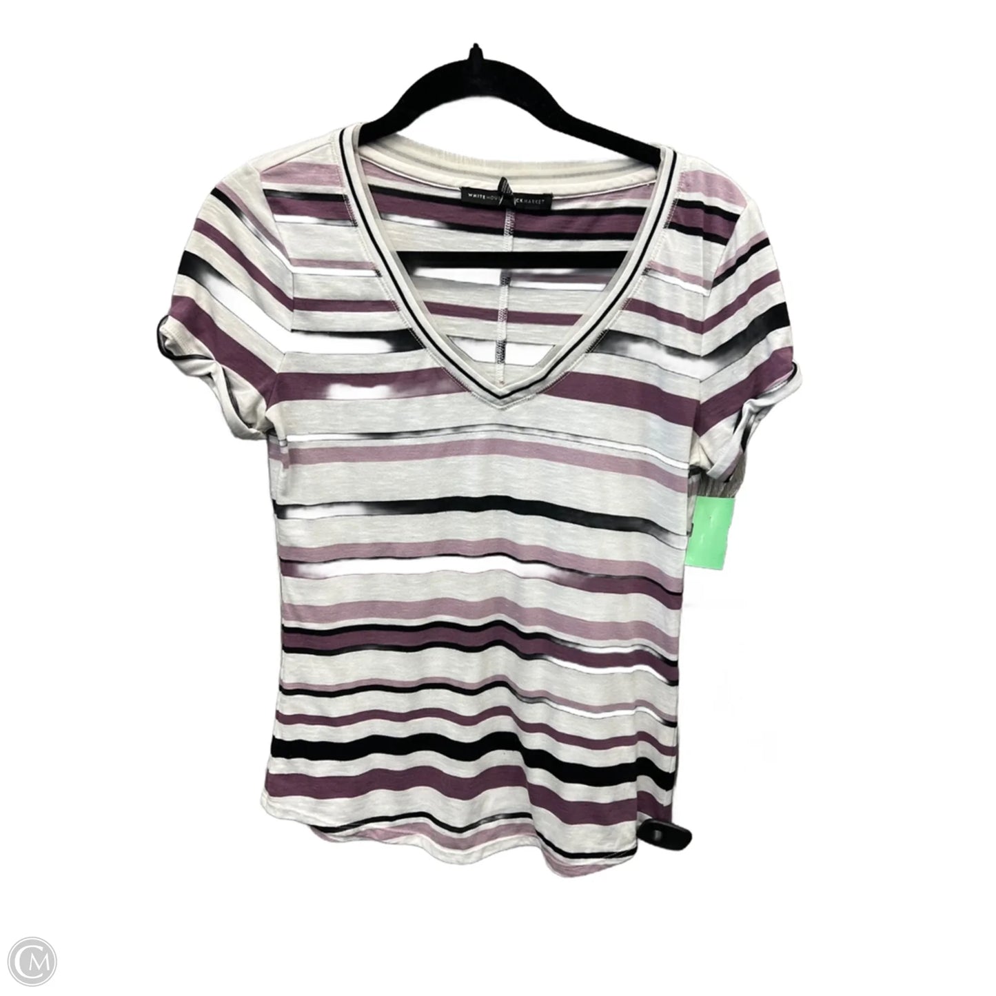 Top Short Sleeve By White House Black Market In Striped Pattern, Size: Xs