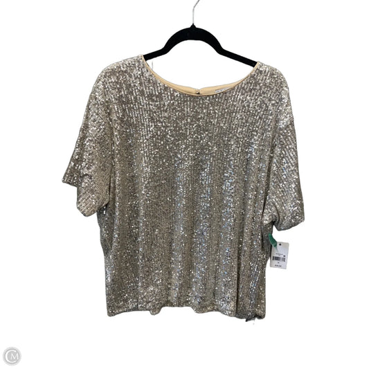 Top Short Sleeve By Ophelia Roe In Silver, Size: 2x