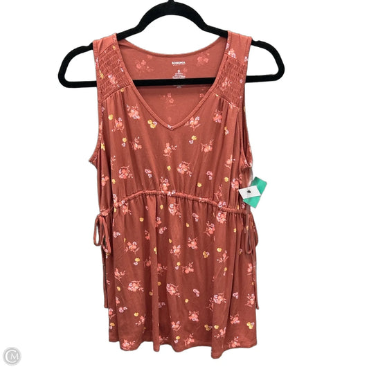 Top Sleeveless By Sonoma In Red, Size: S