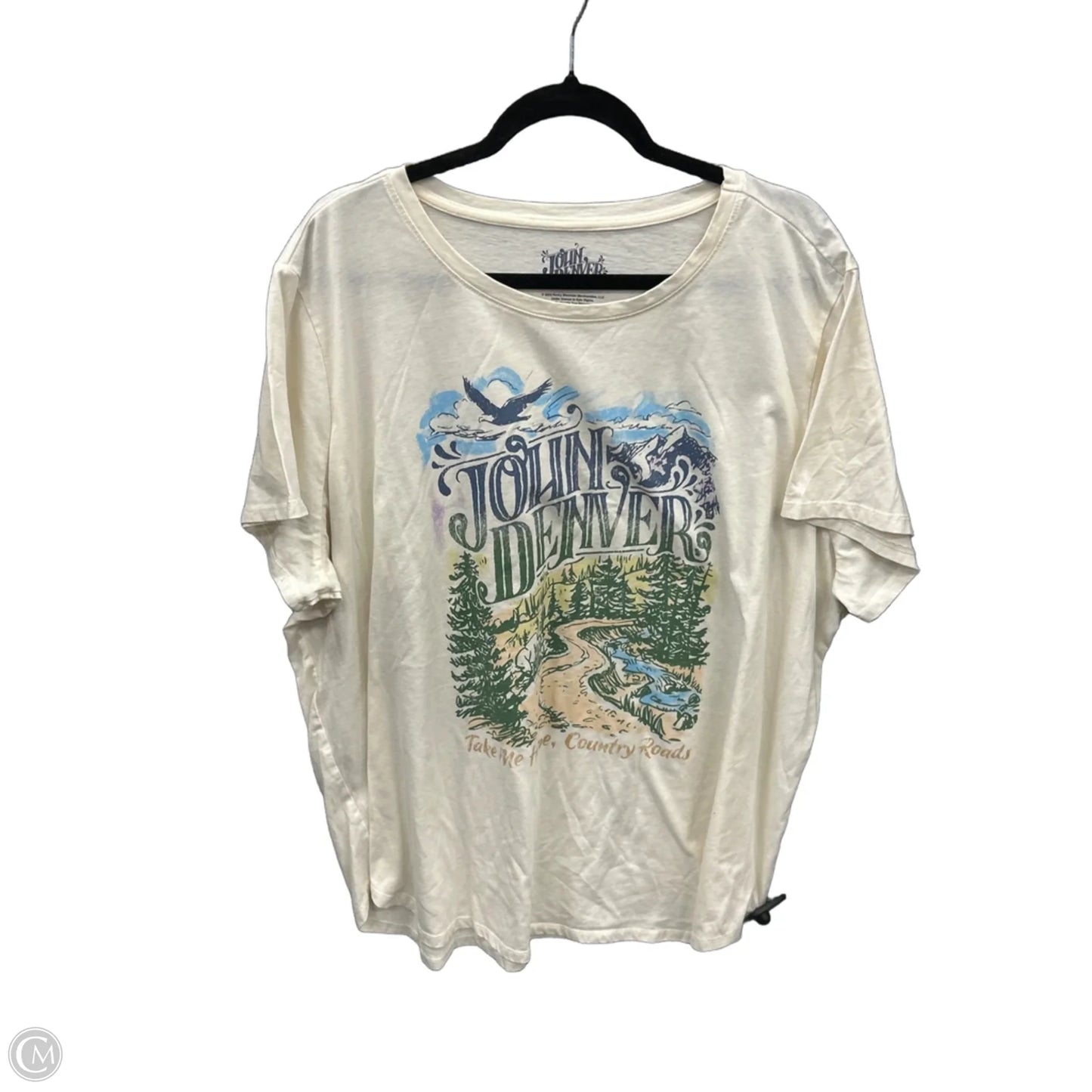 Top Short Sleeve By Clothes Mentor In Cream, Size: 3x