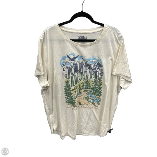 Top Short Sleeve By Clothes Mentor In Cream, Size: 3x