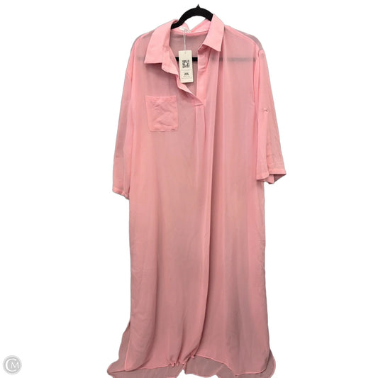 Dress Casual Maxi By Ekouaer In Pink, Size: Xxl