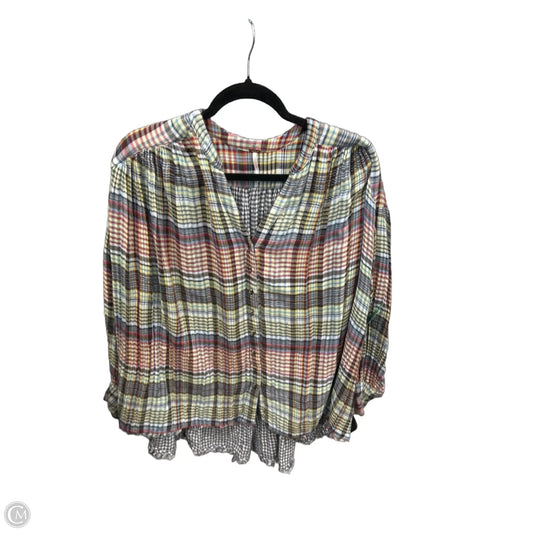 Top Long Sleeve By Free People In Plaid Pattern, Size: Xs