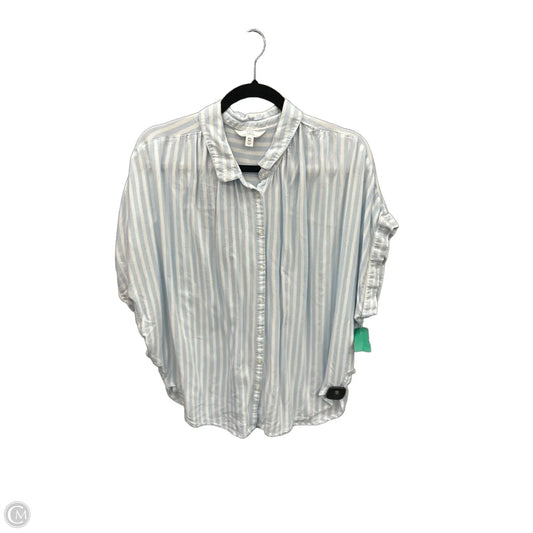 Top Short Sleeve By Time And Tru In Blue & White, Size: Xxl