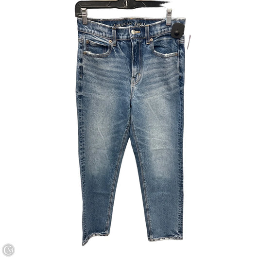 Jeans Straight By American Eagle In Blue Denim, Size: 4