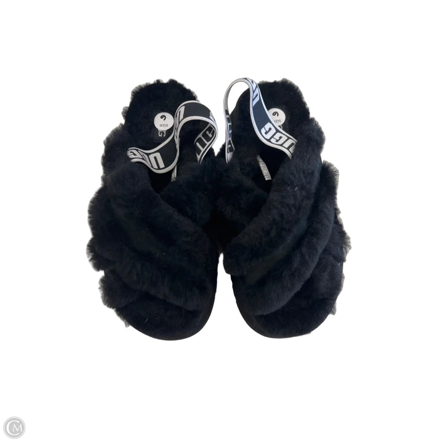 Slippers Designer By Ugg In Black, Size: 6