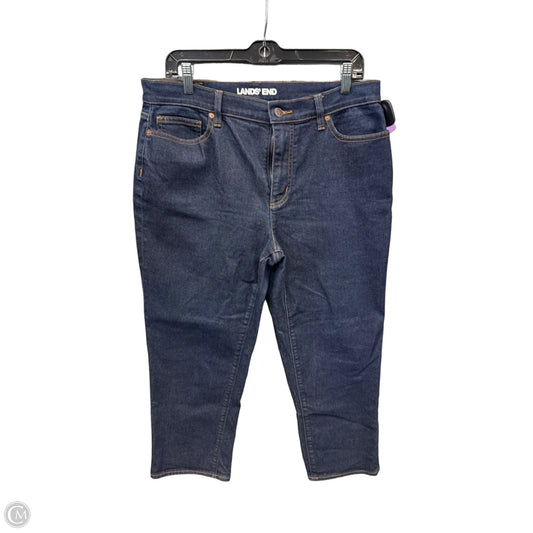 Jeans Straight By Lands End In Blue Denim, Size: 14