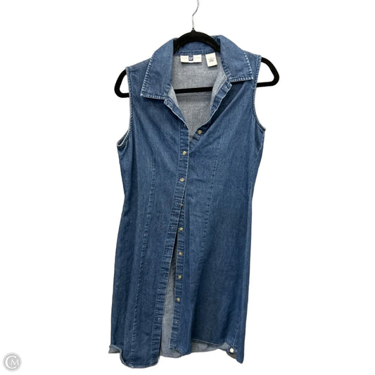 Dress Casual Midi By Gap In Blue Denim, Size: S