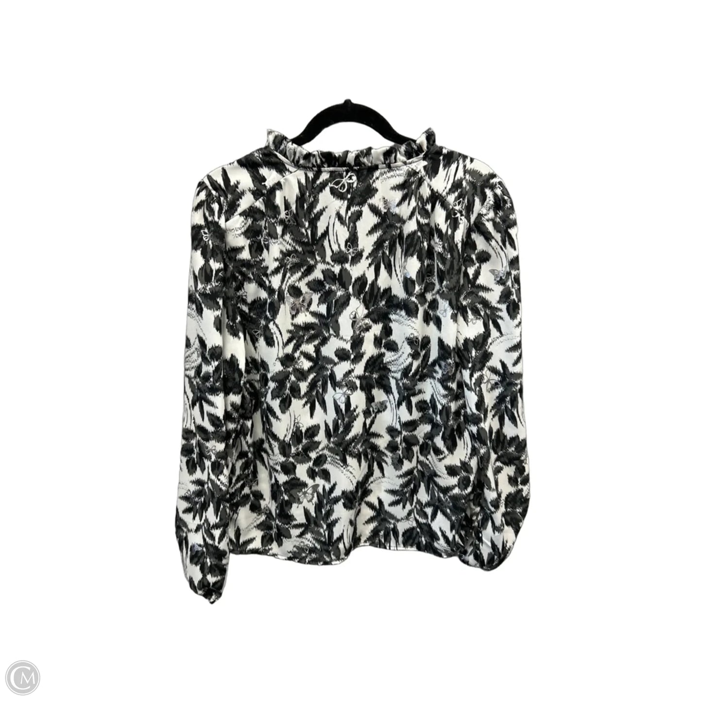 Top Long Sleeve By Clothes Mentor In Black & White, Size: M