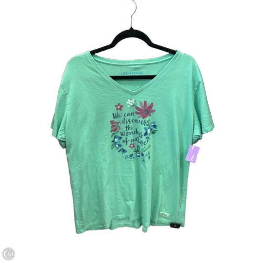 Top Short Sleeve By Life Is Good In Green, Size: Xxl