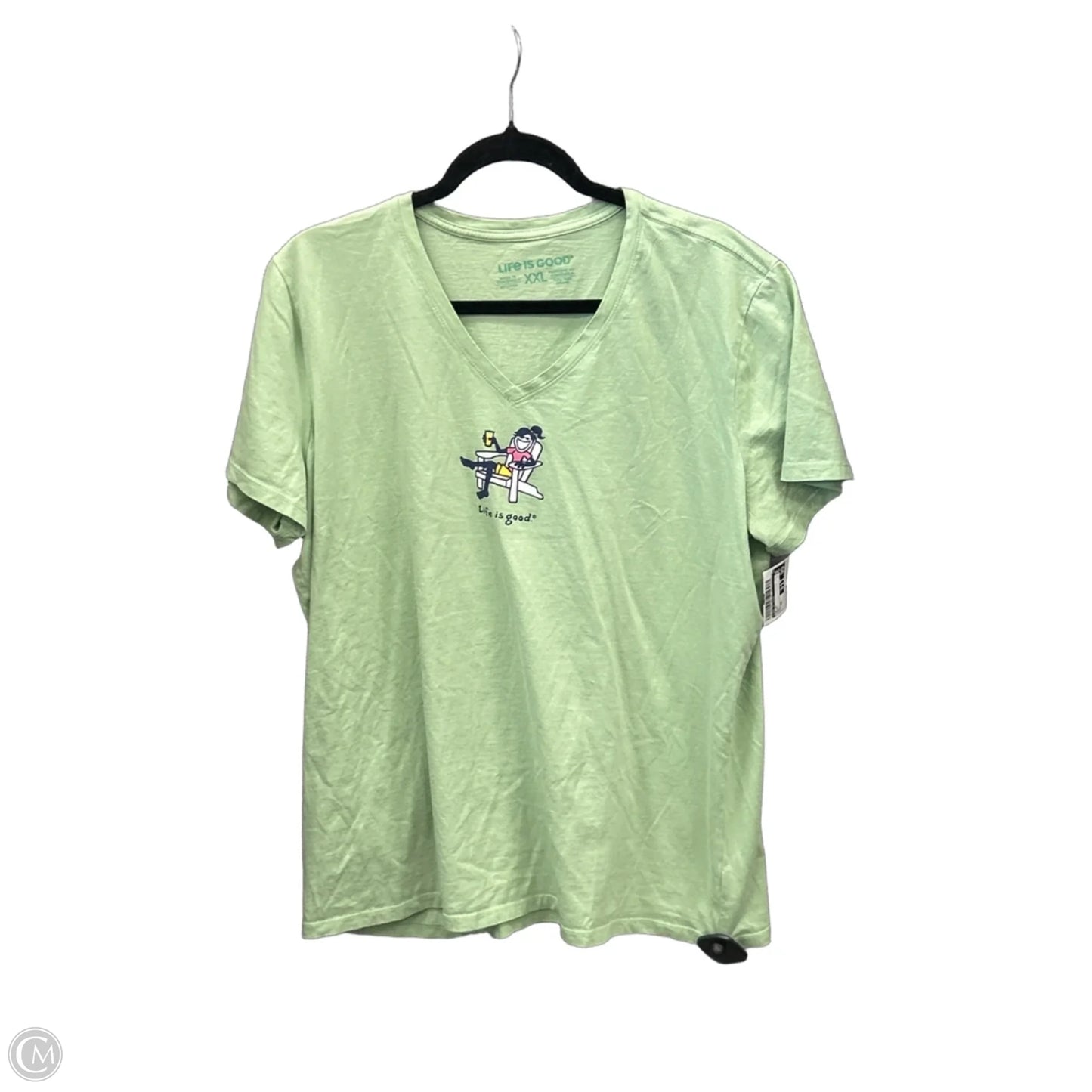 Top Short Sleeve By Life Is Good In Green, Size: Xxl