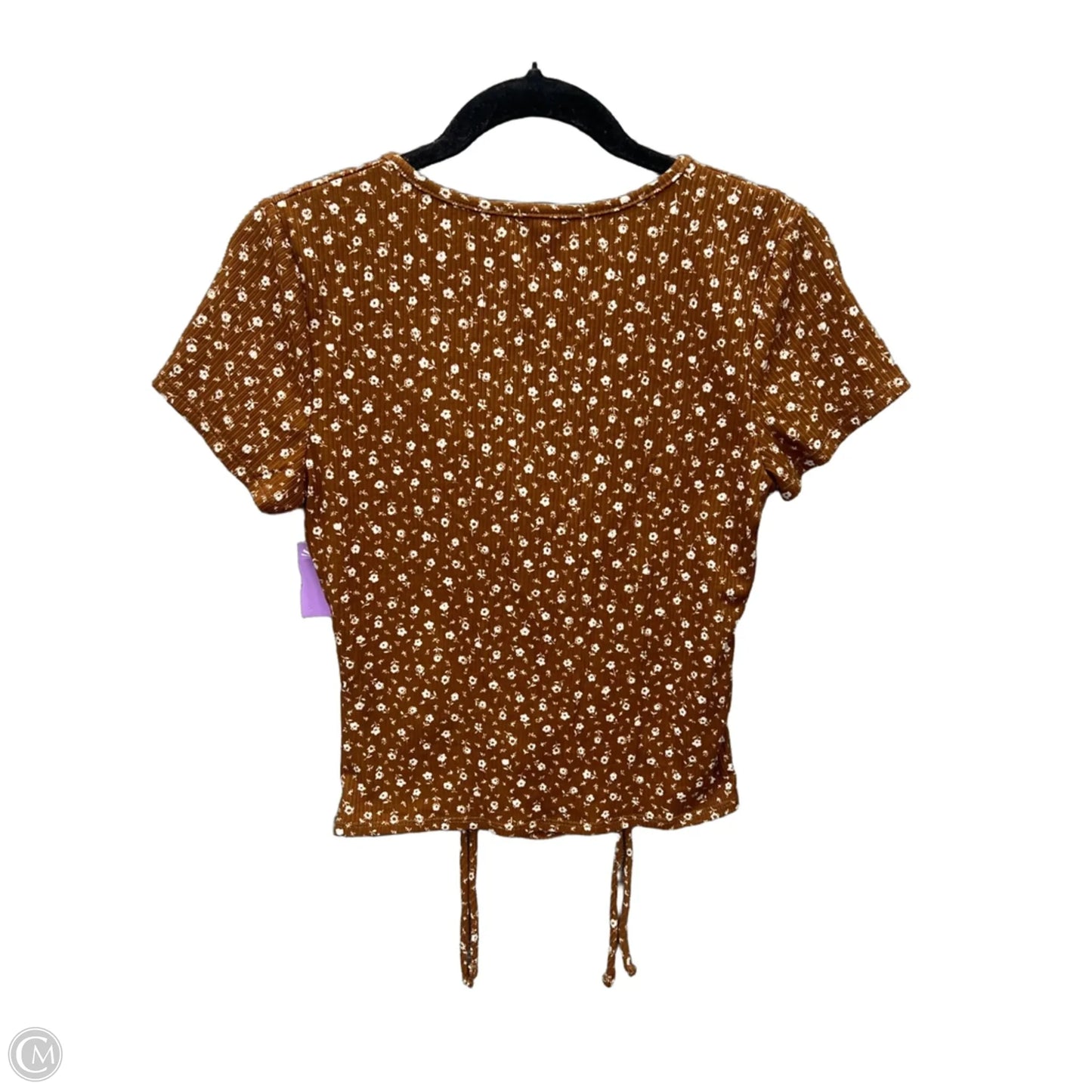 Top Short Sleeve By Vibe In Brown, Size: M
