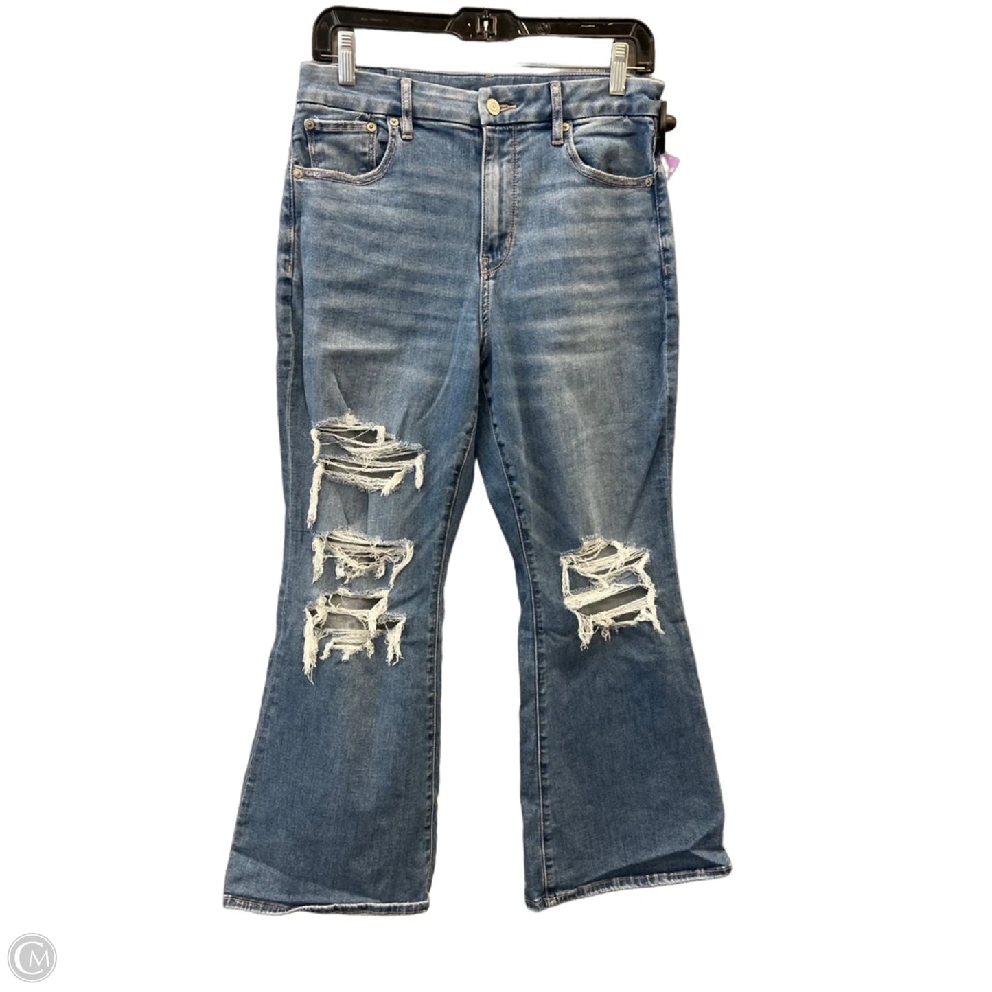 Jeans Flared By American Eagle In Blue Denim, Size: 10