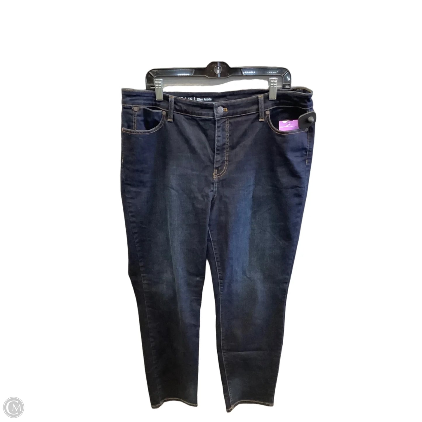 Jeans Skinny By Talbots In Blue Denim, Size: 16