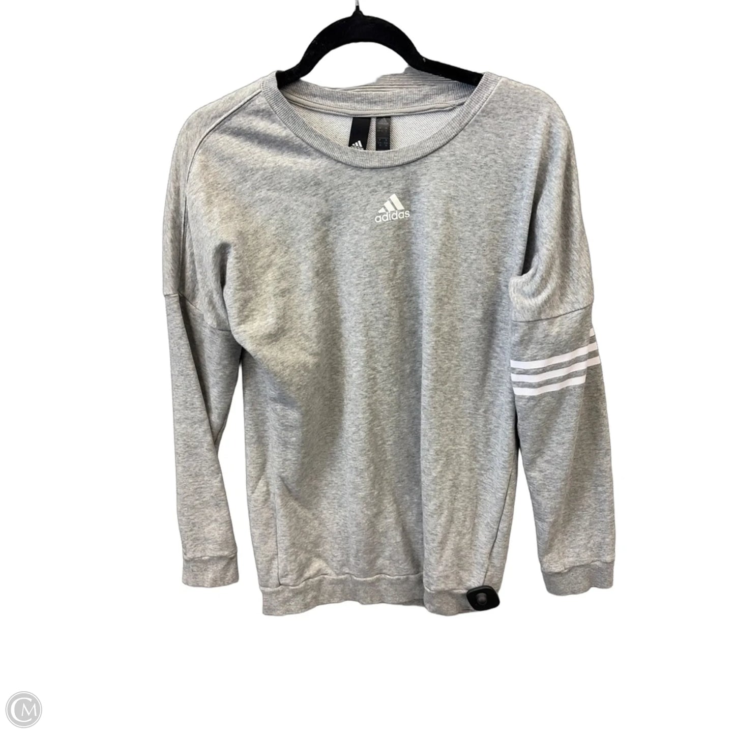 Athletic Top Long Sleeve Crewneck By Adidas In Grey, Size: S