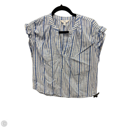 Top Short Sleeve By Time And Tru In Blue & White, Size: M