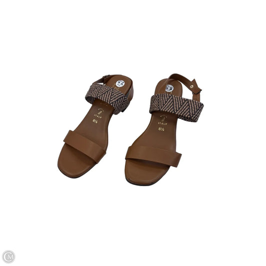 Sandals Heels Kitten By Italian Shoemakers In Brown, Size: 8.5