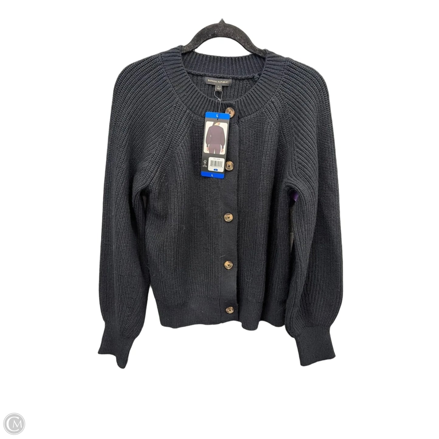 Sweater Cardigan By Banana Republic In Black, Size: L