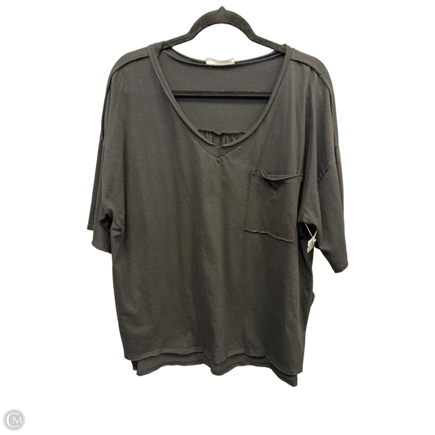 Top Short Sleeve By Zenana In Black, Size: 2x