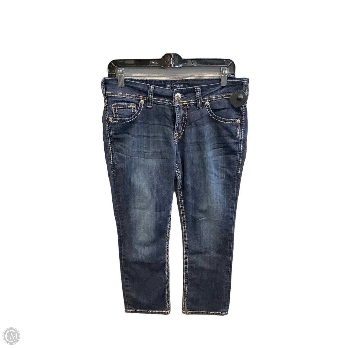 Jeans Cropped By Silver In Blue Denim, Size: 8