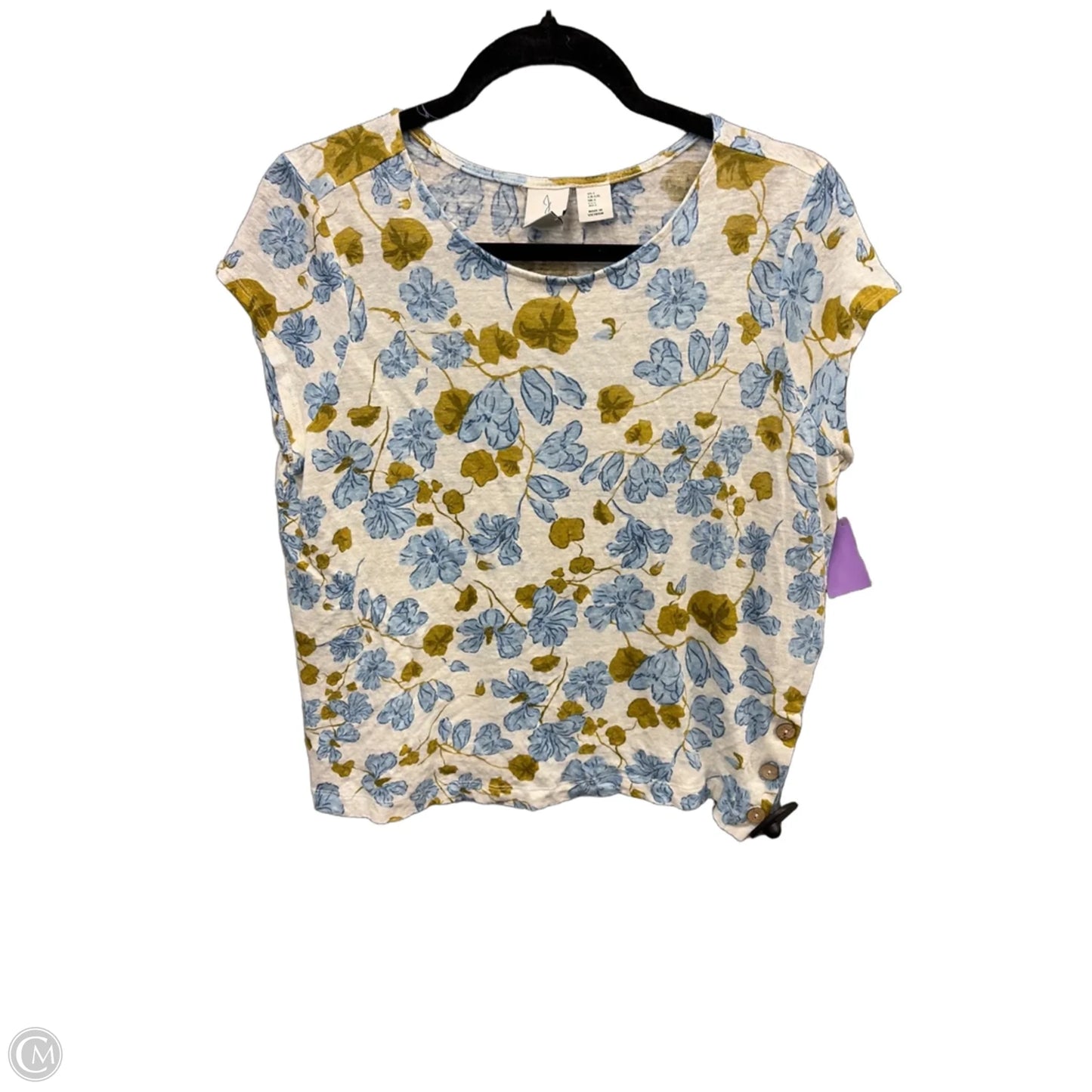 Top Short Sleeve By Joie In Floral Print, Size: L