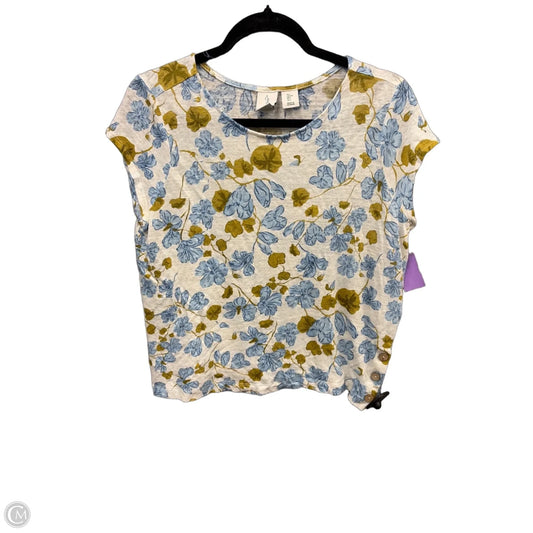 Top Short Sleeve By Joie In Floral Print, Size: L