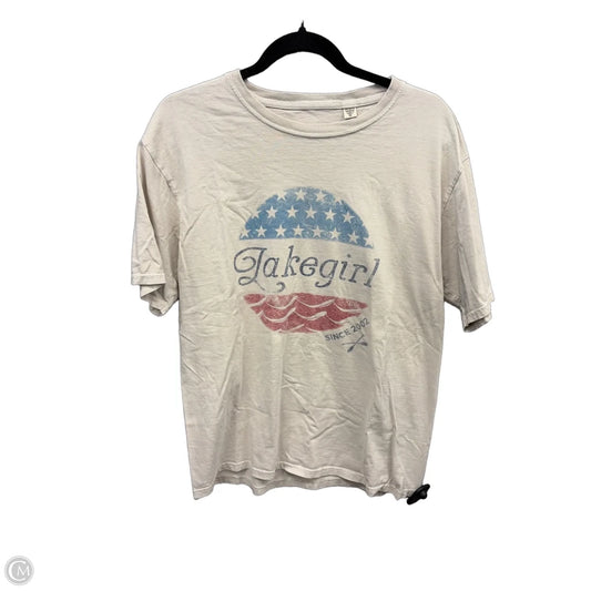 Top Short Sleeve By Clothes Mentor In Beige, Size: M