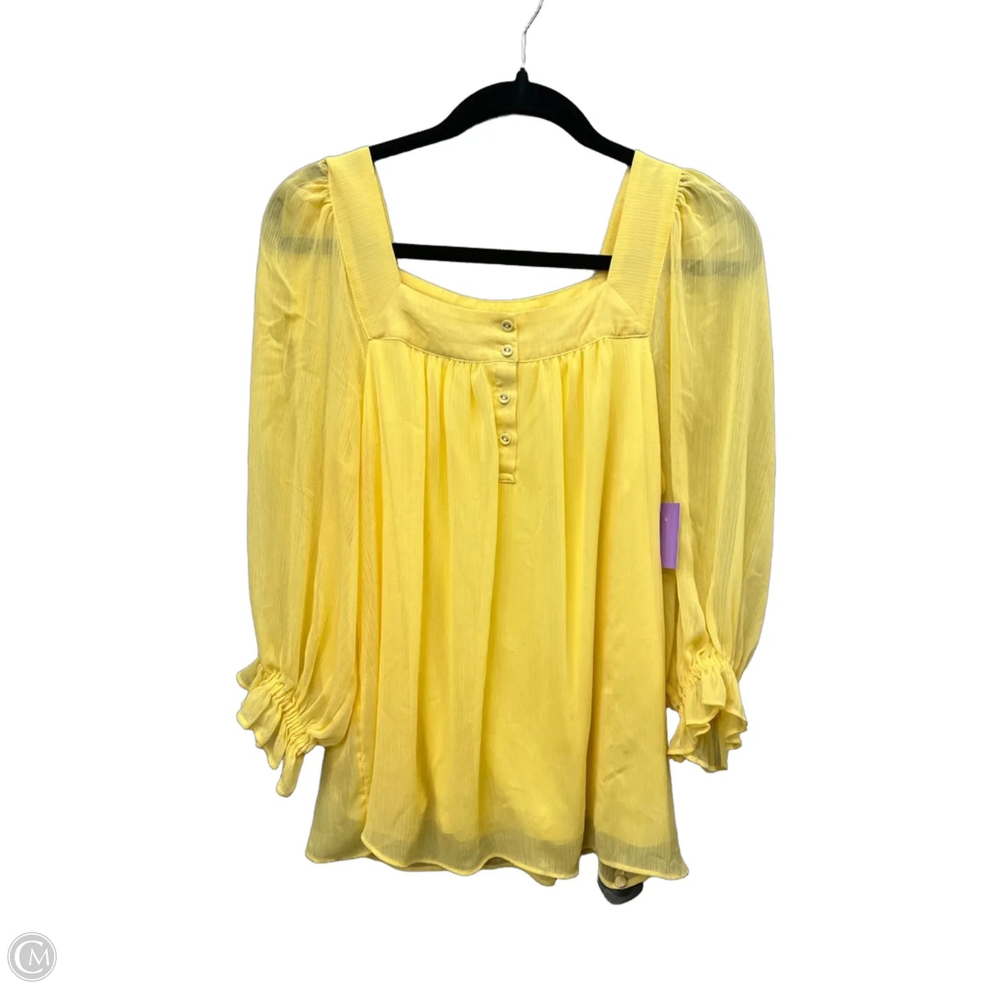 Top Long Sleeve By Lc Lauren Conrad In Yellow, Size: M