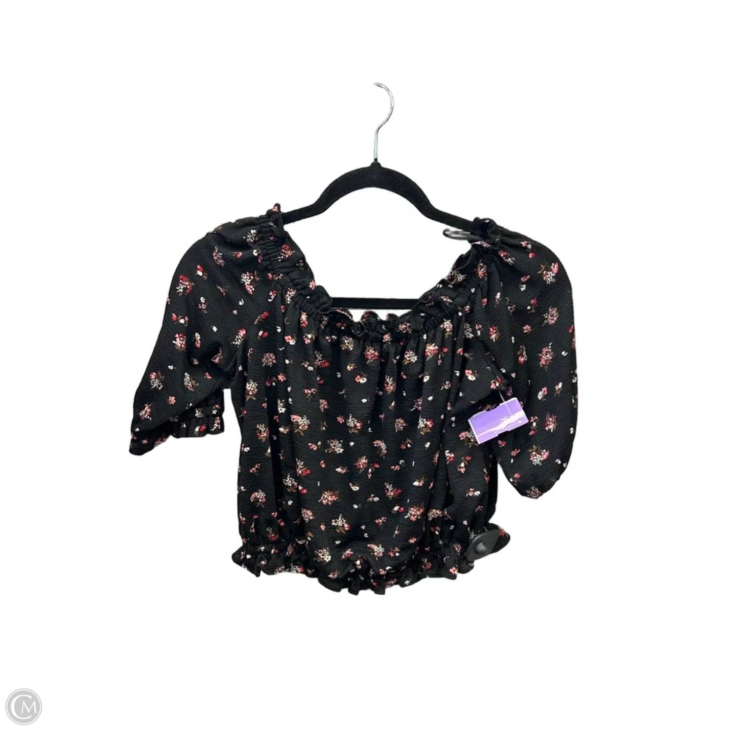 Top Short Sleeve By Express In Black, Size: M