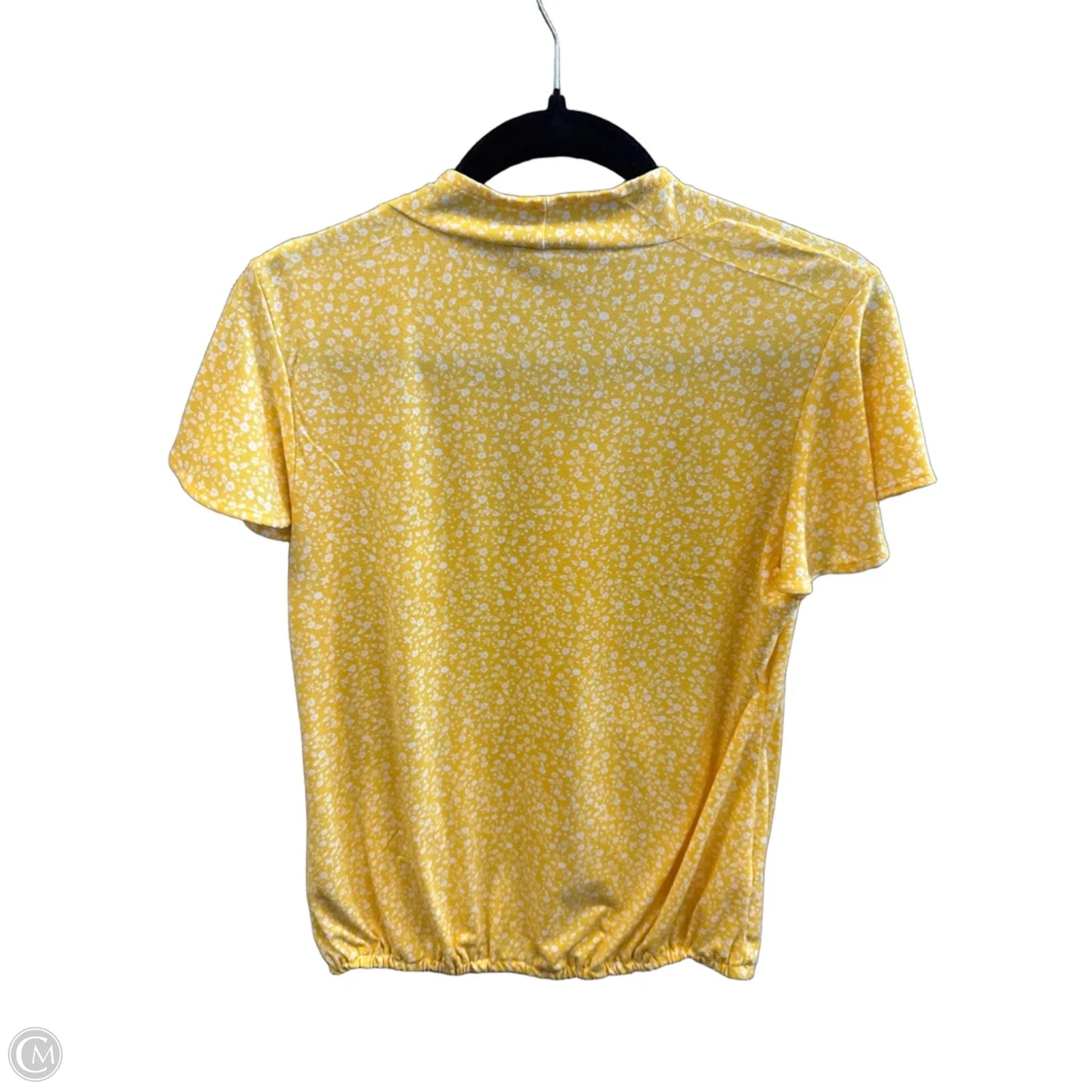 Top Short Sleeve By Adrianna Papell In Yellow, Size: S